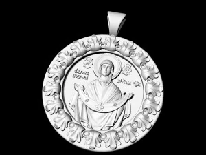 Mary with scarf pendant 3D Print Model