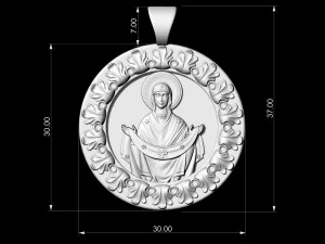 Mary with scarf pendant 3D Print Model
