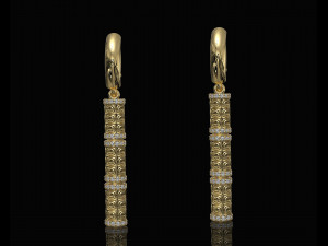 textured poles earrings-v2 3D-Druckmodell