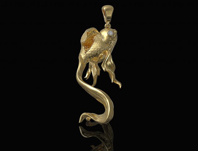 goldfish pendant Model Cetak 3D .c4d .max .obj .3ds .fbx .stl .blend 