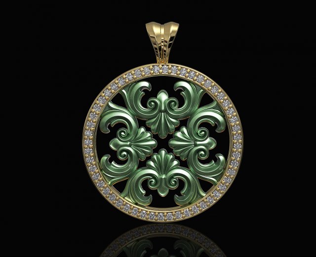 round filigree pendant 3D Принт Модель .c4d .max .obj .3ds .fbx .stl .blend 