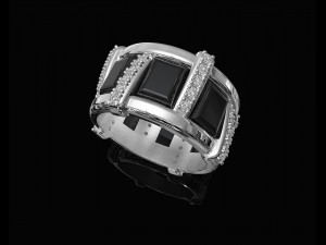 Stair Ring with cabochon 3Dプリントモデル