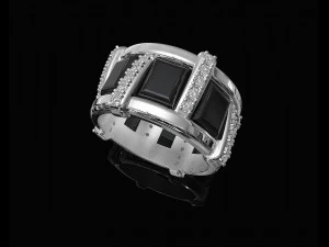 Stair Ring with cabochon 3D Print Model