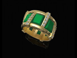 Stair Ring with cabochon 3Dプリントモデル