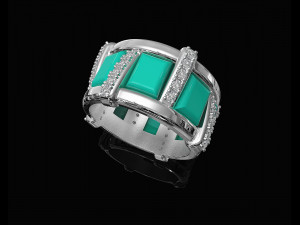 Stair Ring with cabochon 3Dプリントモデル