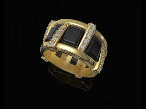 Stair Ring with cabochon 3D Print Model