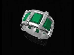 Stair Ring with cabochon 3D Print Model