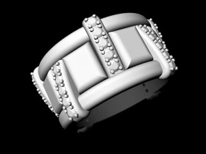 Stair Ring with cabochon 3D Print Model