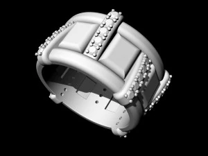 Stair Ring with cabochon 3D Print Model