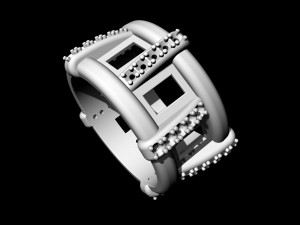 Stair Ring with cabochon 3Dプリントモデル