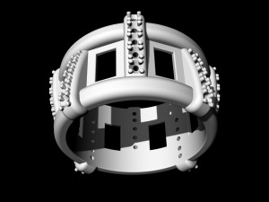 Stair Ring with cabochon 3Dプリントモデル