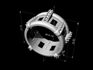 Stair Ring with cabochon 3Dプリントモデル