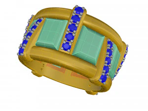 Stair Ring with cabochon 3D Print Model