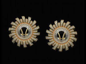 Brilliant sun earrings 3D Print Model