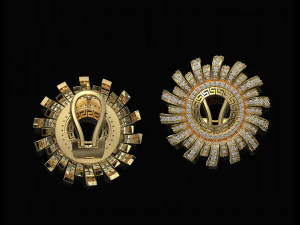 Brilliant sun earrings 3D Print Model