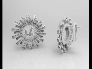 Brilliant sun earrings 3D Print Model