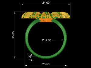 Brilliant sun ring 3Dプリントモデル