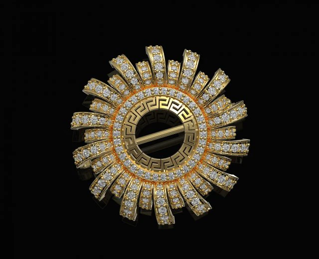 Блискуча сонячна брошка 3D Принт Модель .c4d .max .obj .3ds .fbx .stl .blend 