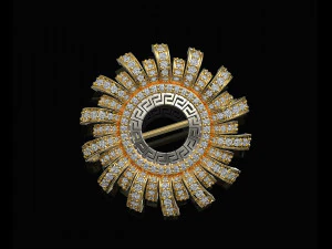 Блискуча сонячна брошка 3D Принт Модель