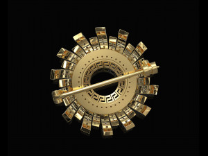 Brilliant sun brooch Modèles 3D en vedette