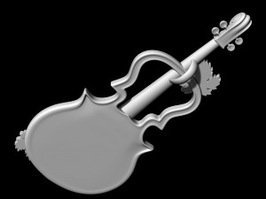 Violin Pendant 3Dプリントモデル