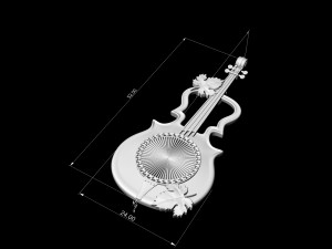 Violin Pendant 3Dプリントモデル