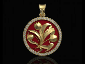 Підвіска з розписом квітів 3D Принт Модель