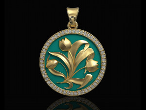 Flowers painting pendant 3Dプリントモデル