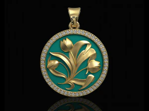 Flowers painting pendant 3D Print Model