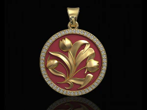 Flowers painting pendant 3D Print Model