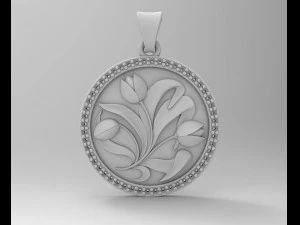 Flowers painting pendant 3D Print Model