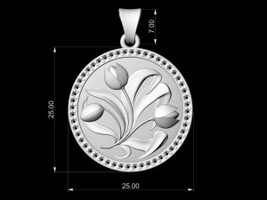 Flowers painting pendant 3D Print Model