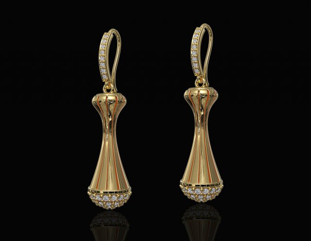 Vase earrings 3D Print Model .c4d .max .obj .3ds .fbx .stl .blend 