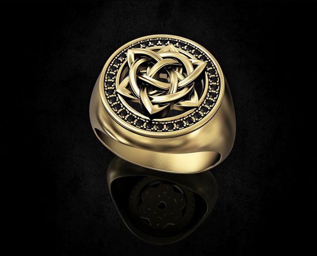 Star knot ring 3D 프린트 모델 .c4d .max .obj .3ds .fbx .stl .blend 