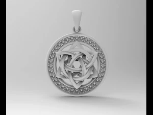 Кулон із зірковим вузлом в рамці з дорогоцінних каменів 3D Принт Модель