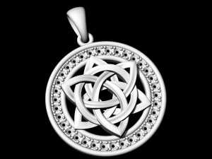 Star knot pendant with frame of gemstones 3D Принт Модель