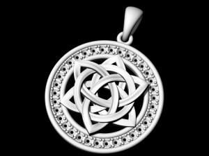 Star knot pendant with frame of gemstones 3D Принт Модель