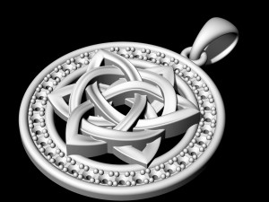 Star knot pendant with frame of gemstones 3D Принт Модель