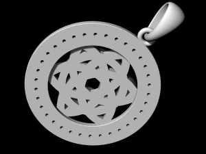 Кулон із зірковим вузлом в рамці з дорогоцінних каменів 3D Принт Модель