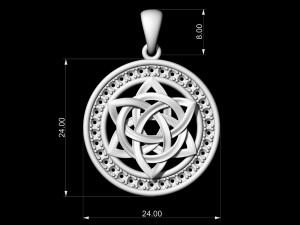 Star knot pendant with frame of gemstones 3D Принт Модель