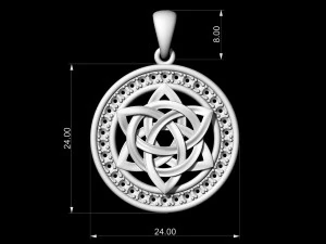 Кулон із зірковим вузлом в рамці з дорогоцінних каменів 3D Принт Модель