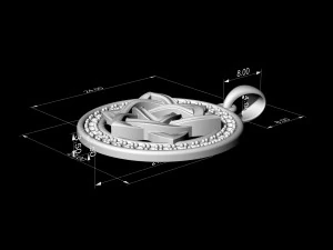 Кулон із зірковим вузлом в рамці з дорогоцінних каменів 3D Принт Модель