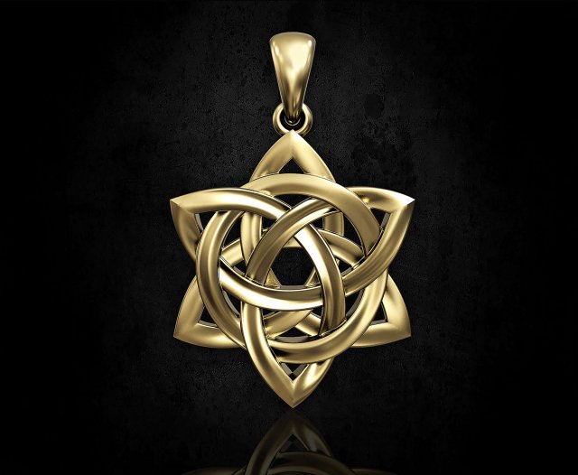 Star knot pendant 3Dプリントモデル .c4d .max .obj .3ds .fbx .stl .blend 