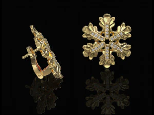 Круглі листя Сережки 3D Принт Модель