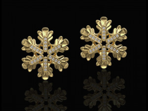 Round leaves Earrings Modèles 3D en vedette