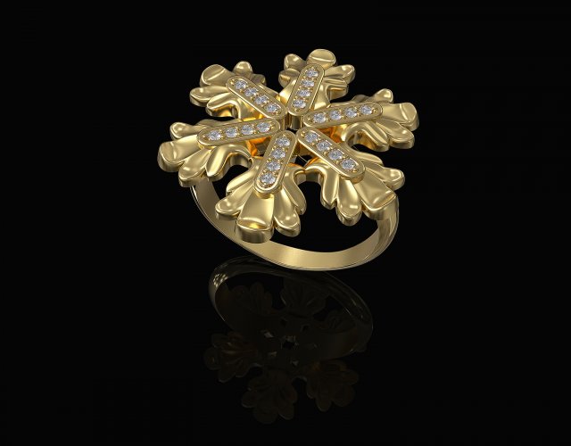 Round leaves ring Modello di stampa 3D .c4d .max .obj .3ds .fbx .stl .blend