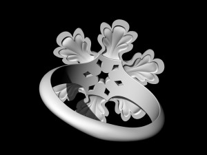 Round leaves ring Modello di stampa 3D