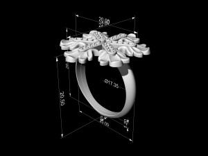 Round leaves ring Modello di stampa 3D