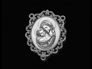 Icon Mary with Jesus for necklace and rosary Modelo de impresión 3D