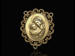 Icon Mary with Jesus for necklace and rosary Modelo de impresión 3D